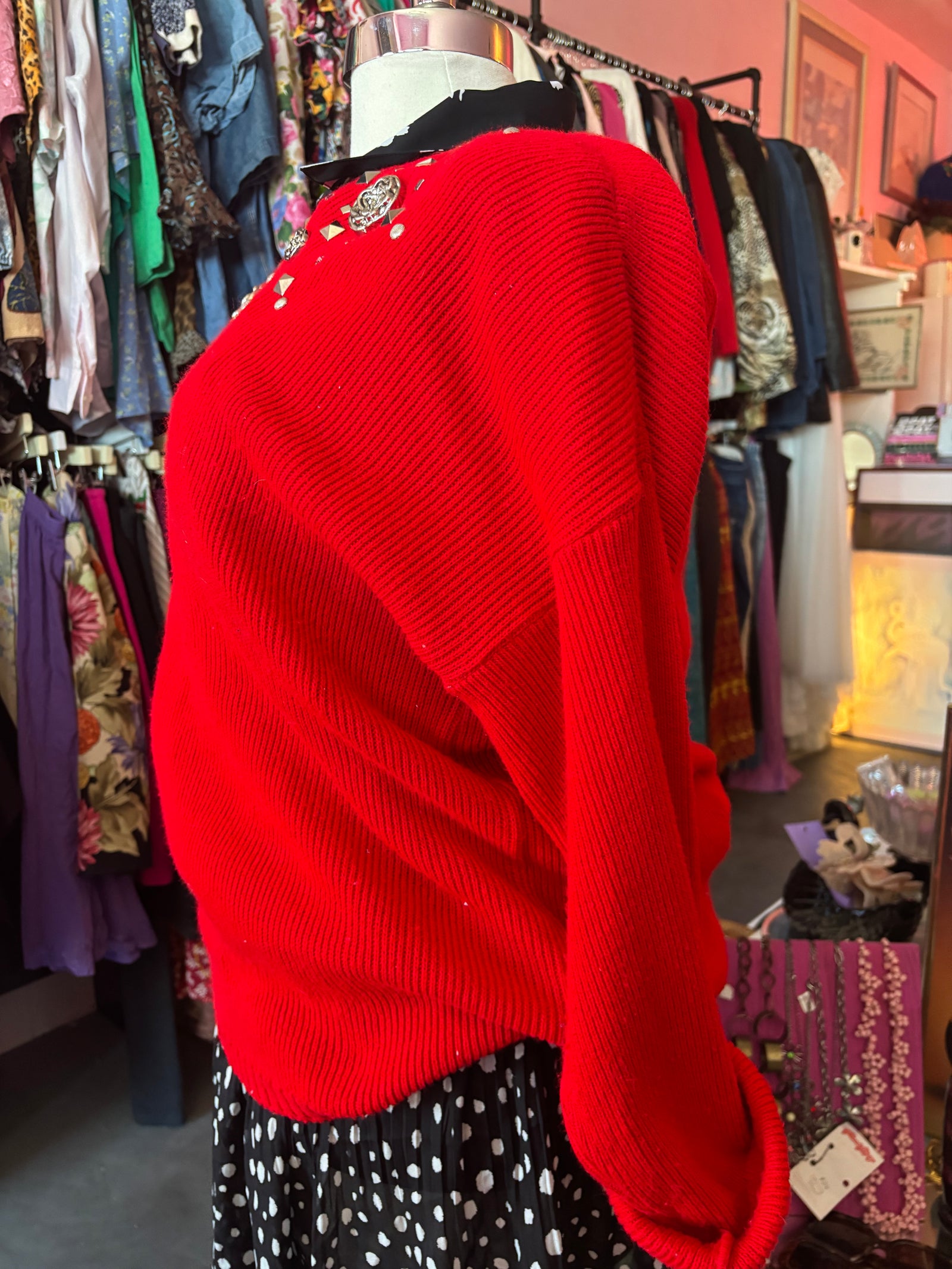 1980's Abstract Rose Sweater - 1X - 4X