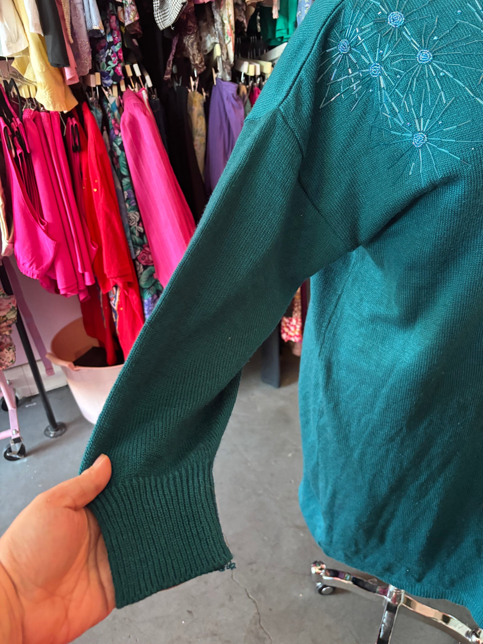 1980's Teal Sweater Dress - 2X - 5X
