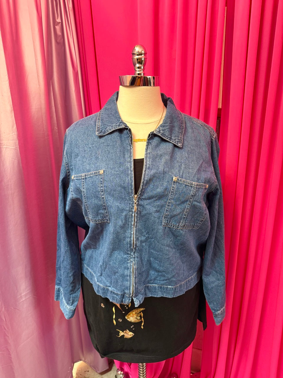 Deadstock Lane Bryant Zippered Denim Jacket