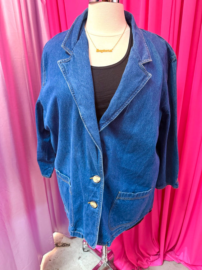 Blues Baby Denim Blazer - Size 24 3X