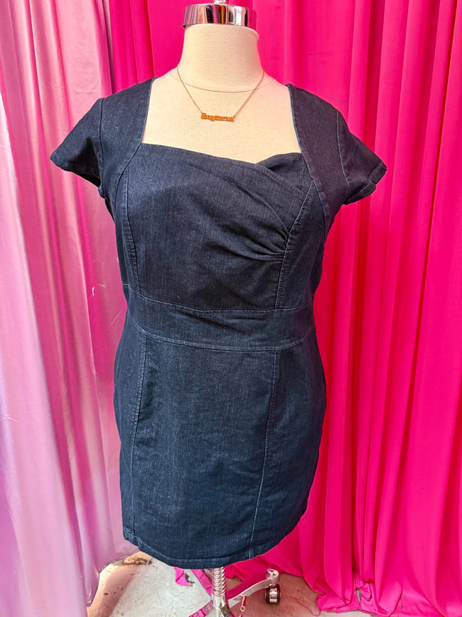 Y2K Fitted and Flirty Denim Dress