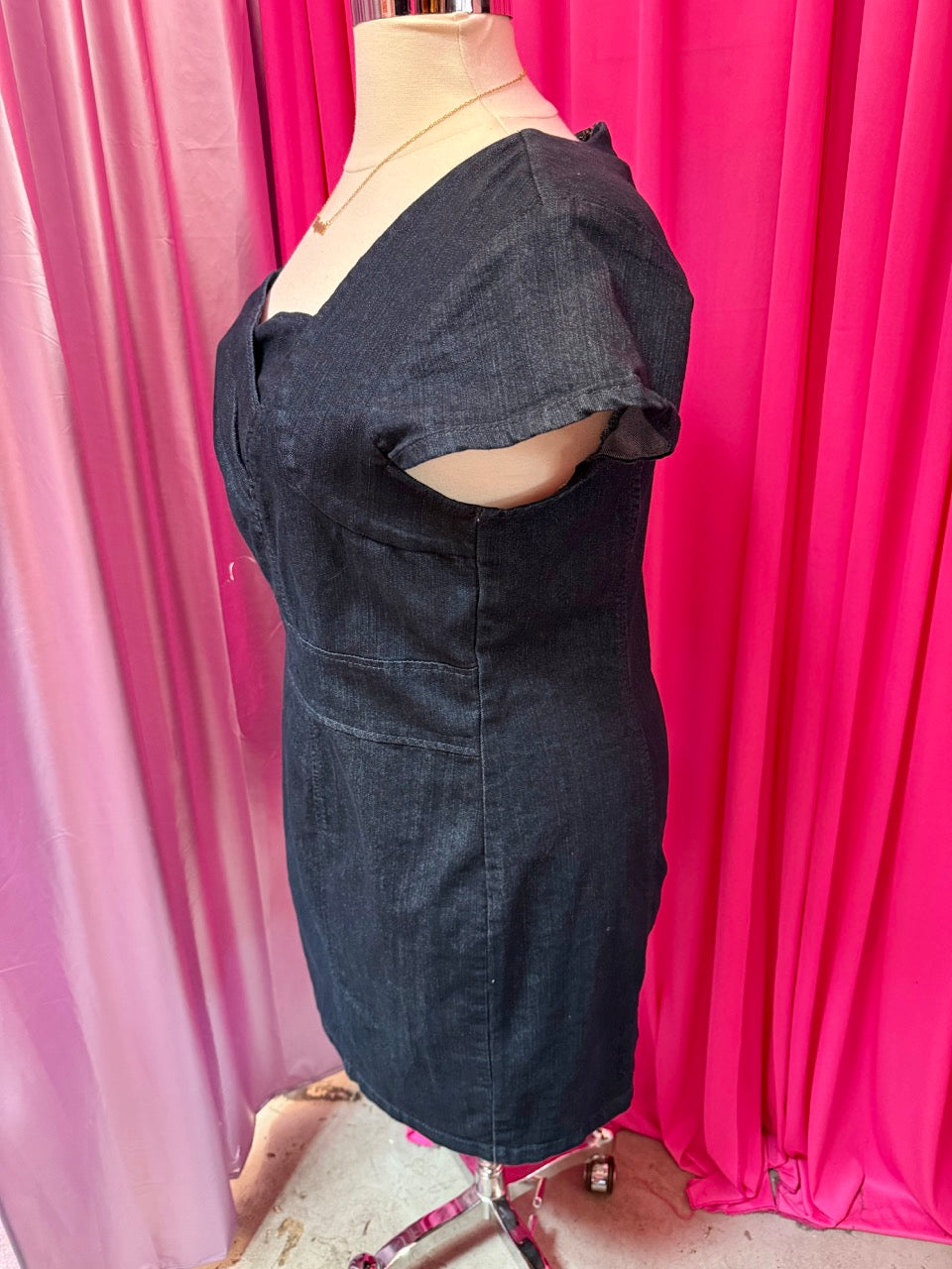 Y2K Fitted and Flirty Denim Dress