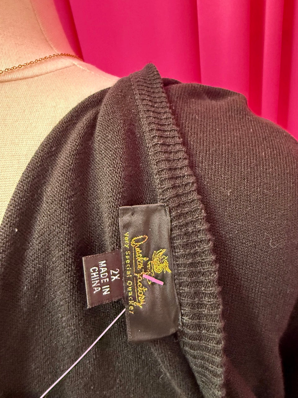 Purse First Embellished Black Cardigan - Size 2X