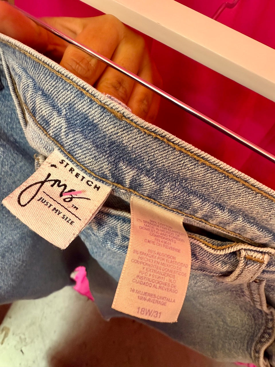 Straight Leg Lightwash Jeans with Raw Hem - Size 18W 2X