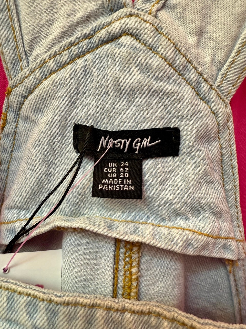 NastyGal Lightwash Overalls with Raw Hem