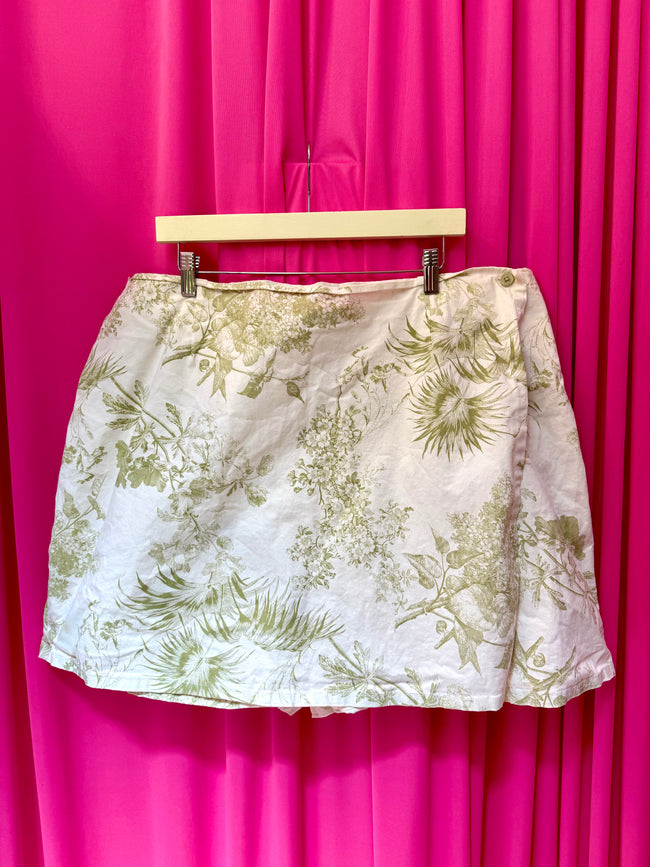 Fronds and Flowers Cotton Skort