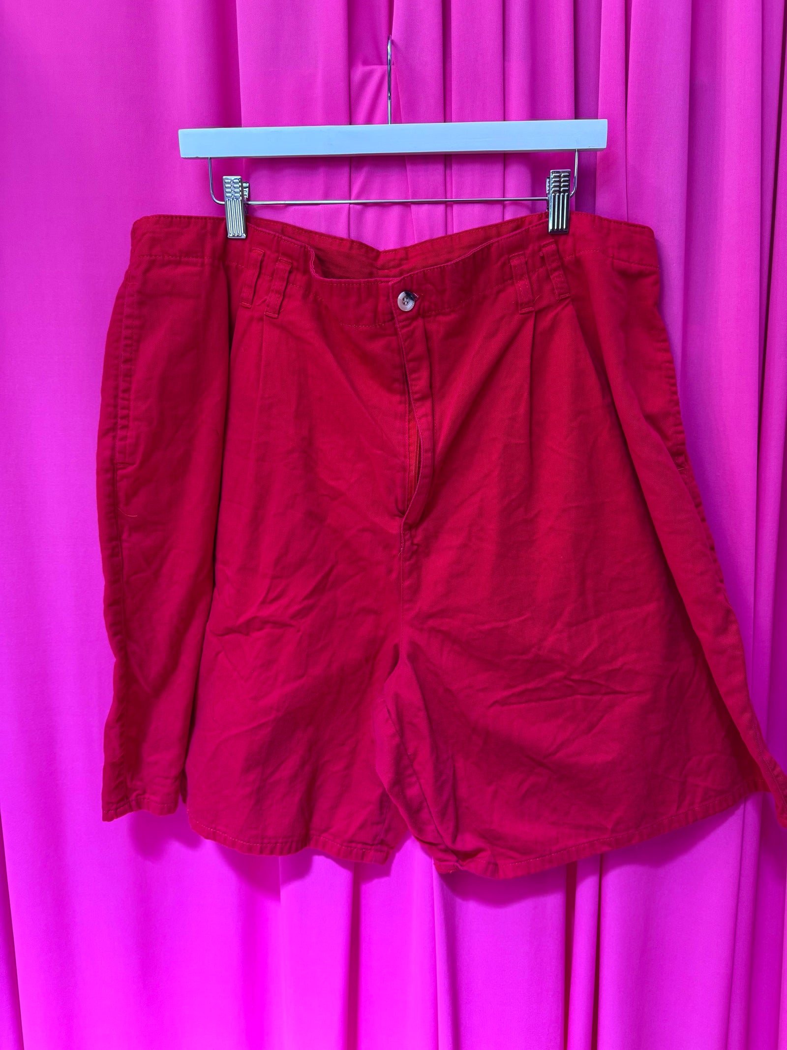 90s Cherry Red High Rise Shorts - Size 22 (fits more like an 18 in the waist)