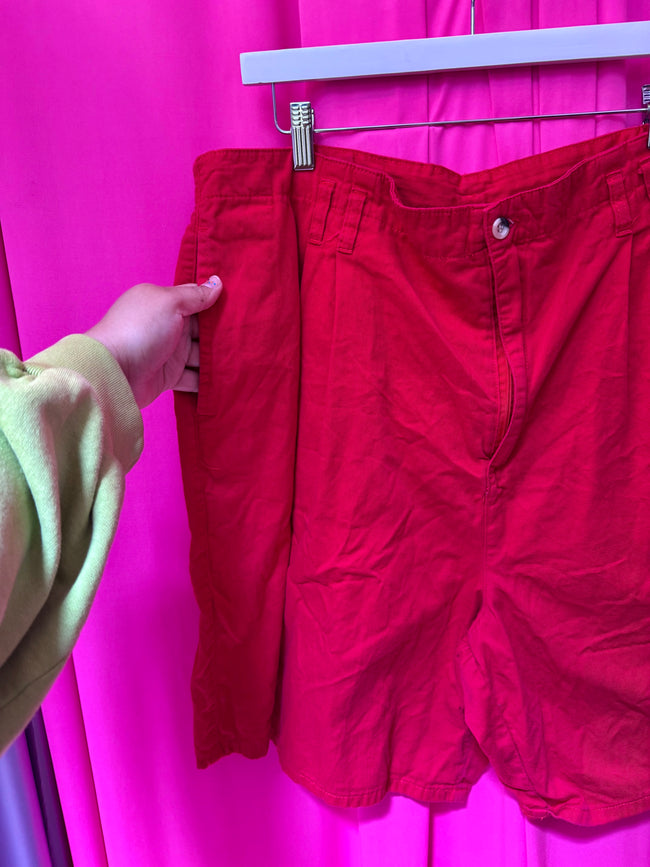 90s Cherry Red High Rise Shorts - Size 22 (fits more like an 18 in the waist)