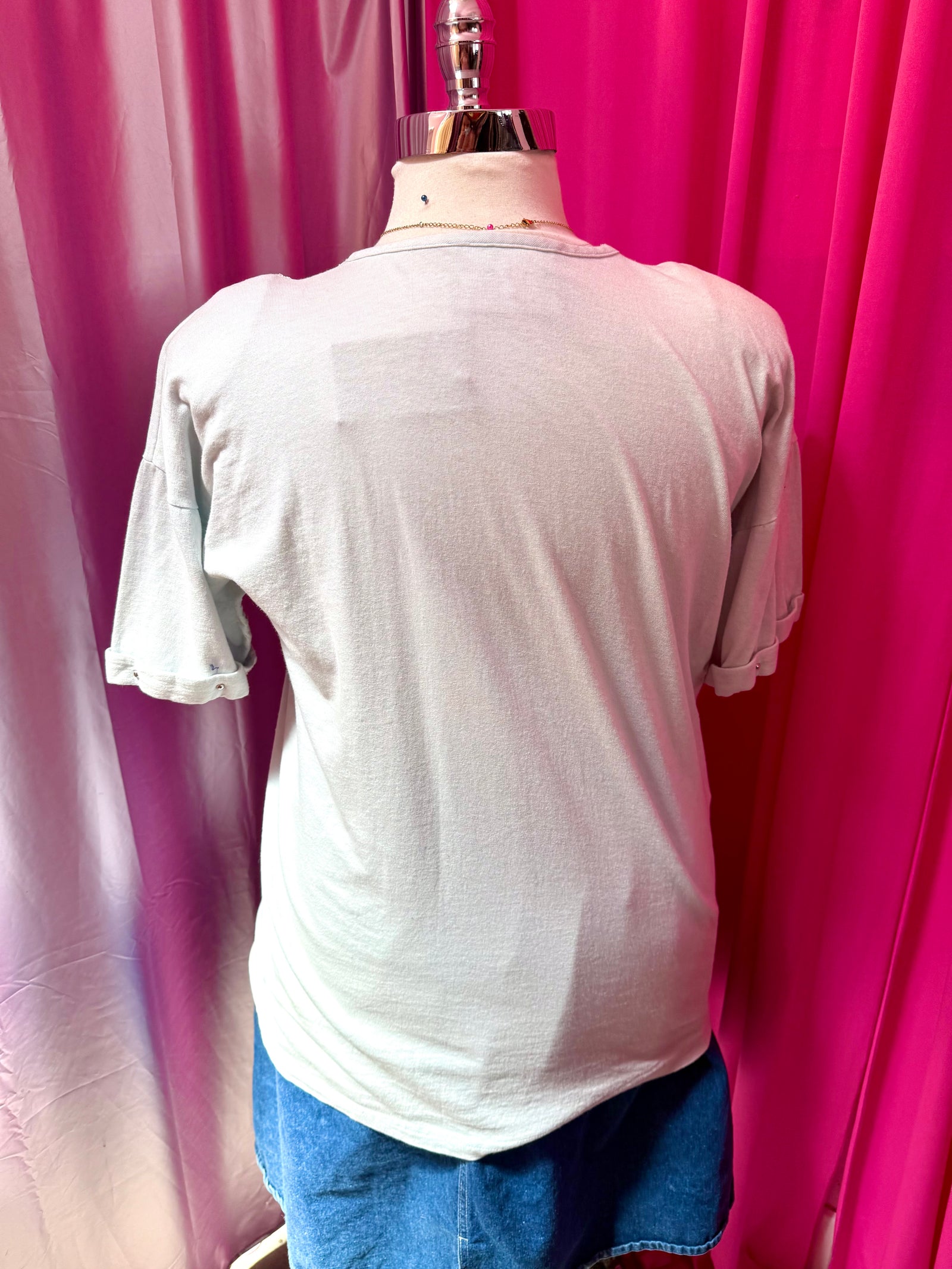 Y2K does 90s Studs and Lace Embellished T-shirt - Size 20-24 2X/3X