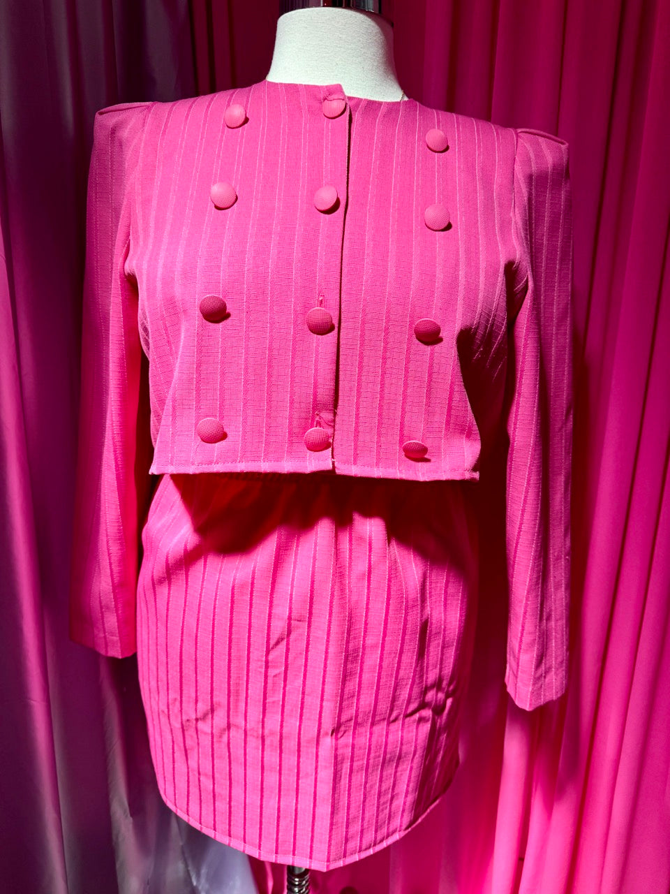 Altered Vintage Business Barbie Pin Stripe Skirt Set - Size 1X/2X