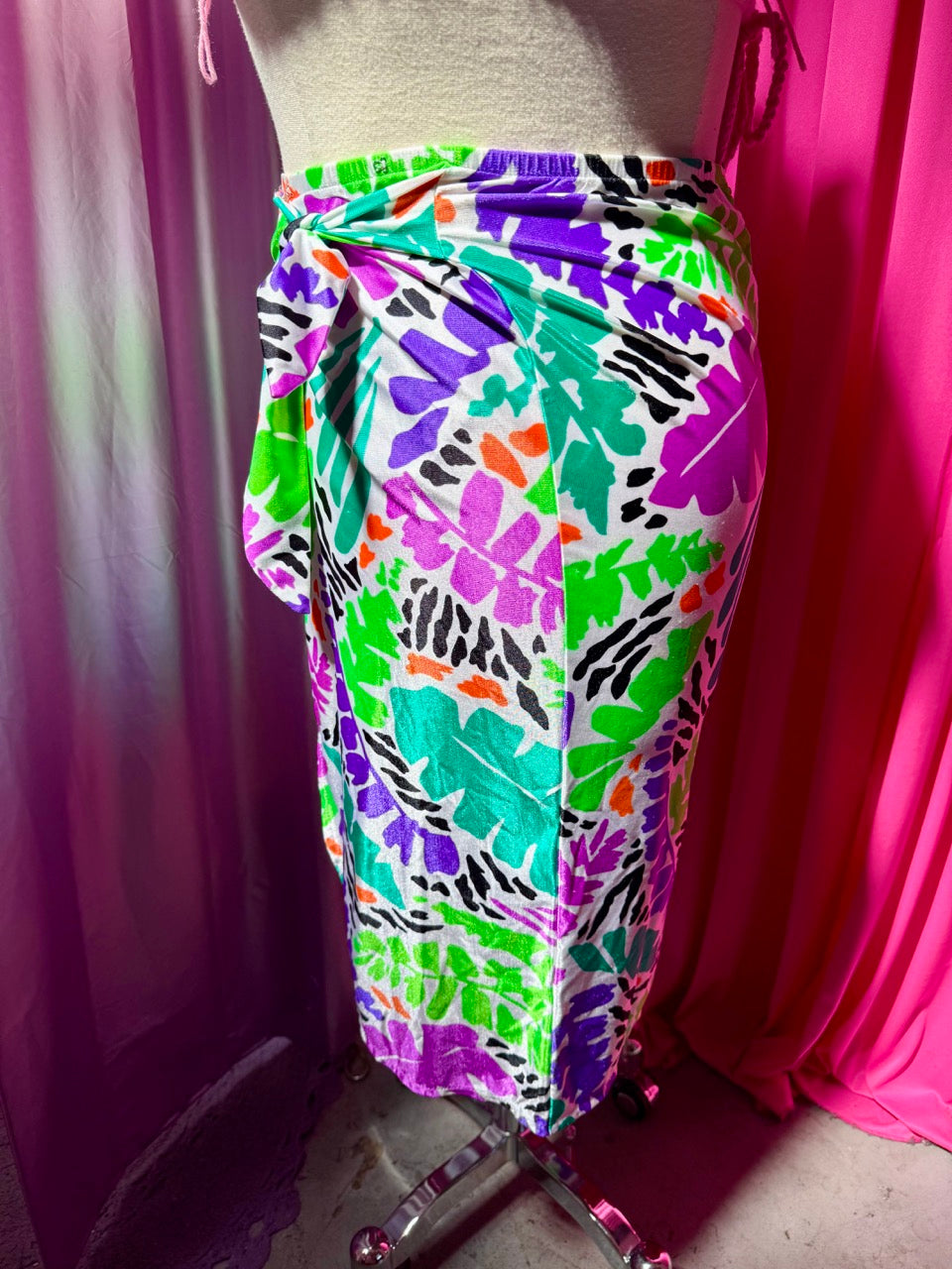 Deadstock Vintage Tropical Swim Skirt - Size 1X-3X