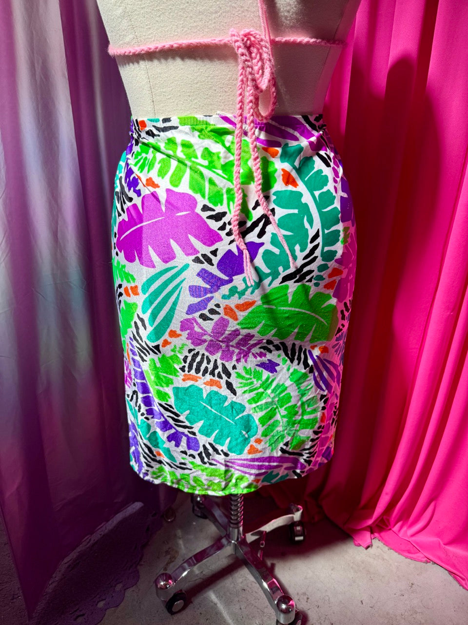 Deadstock Vintage Tropical Swim Skirt - Size 1X-3X
