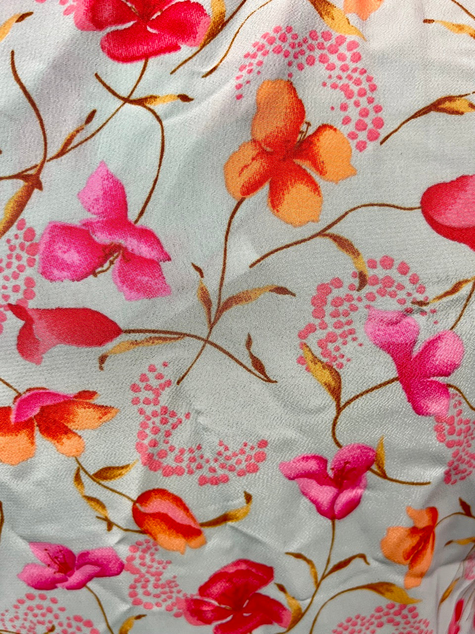 80s Jessica Bloom Baby Blue, Pink, and Orange Button Up Maxi Dress - 2X