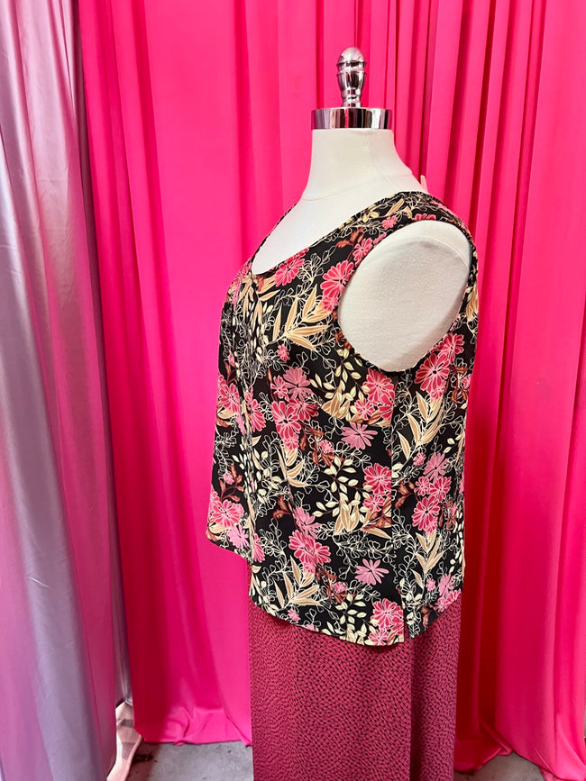 90s Emma James Floral Sleeveless Blouse