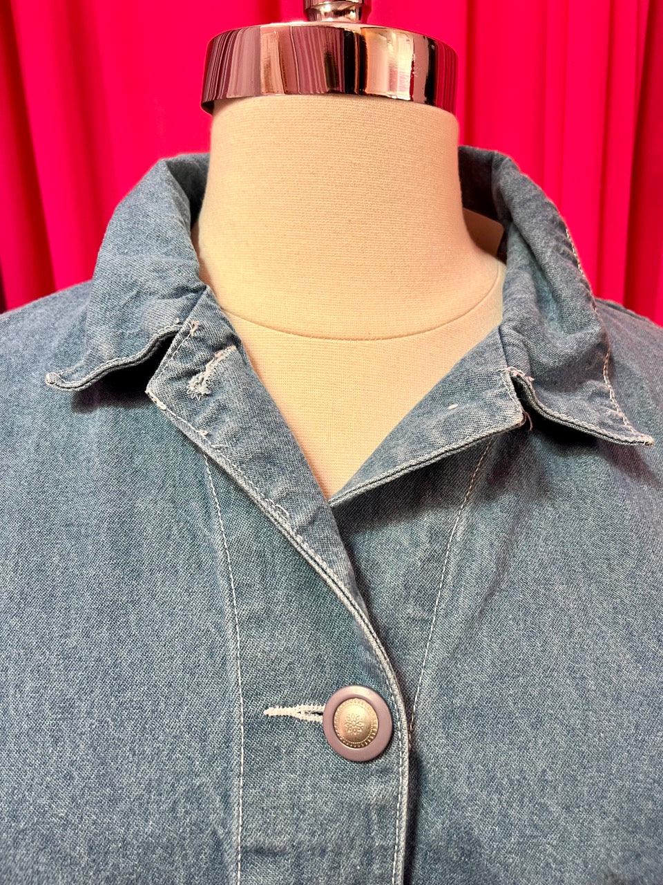 Embroidered Floral Denim Jacket - Loose fit XXL