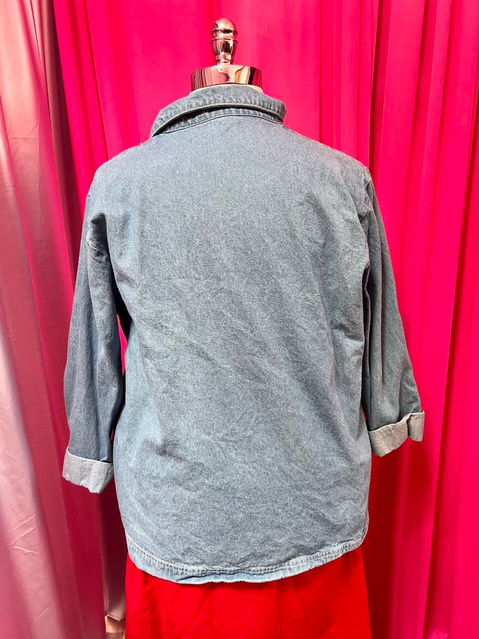 Embroidered Floral Denim Jacket - Loose fit XXL