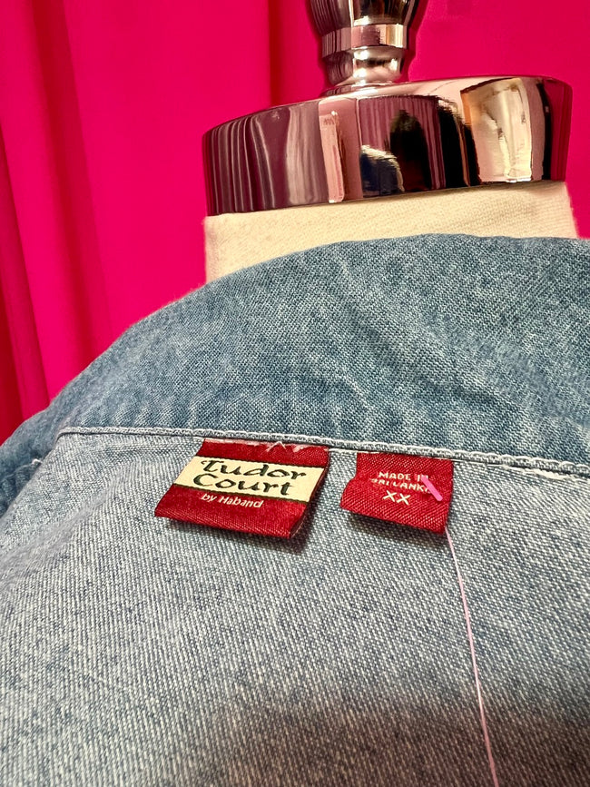 Embroidered Floral Denim Jacket - Loose fit XXL