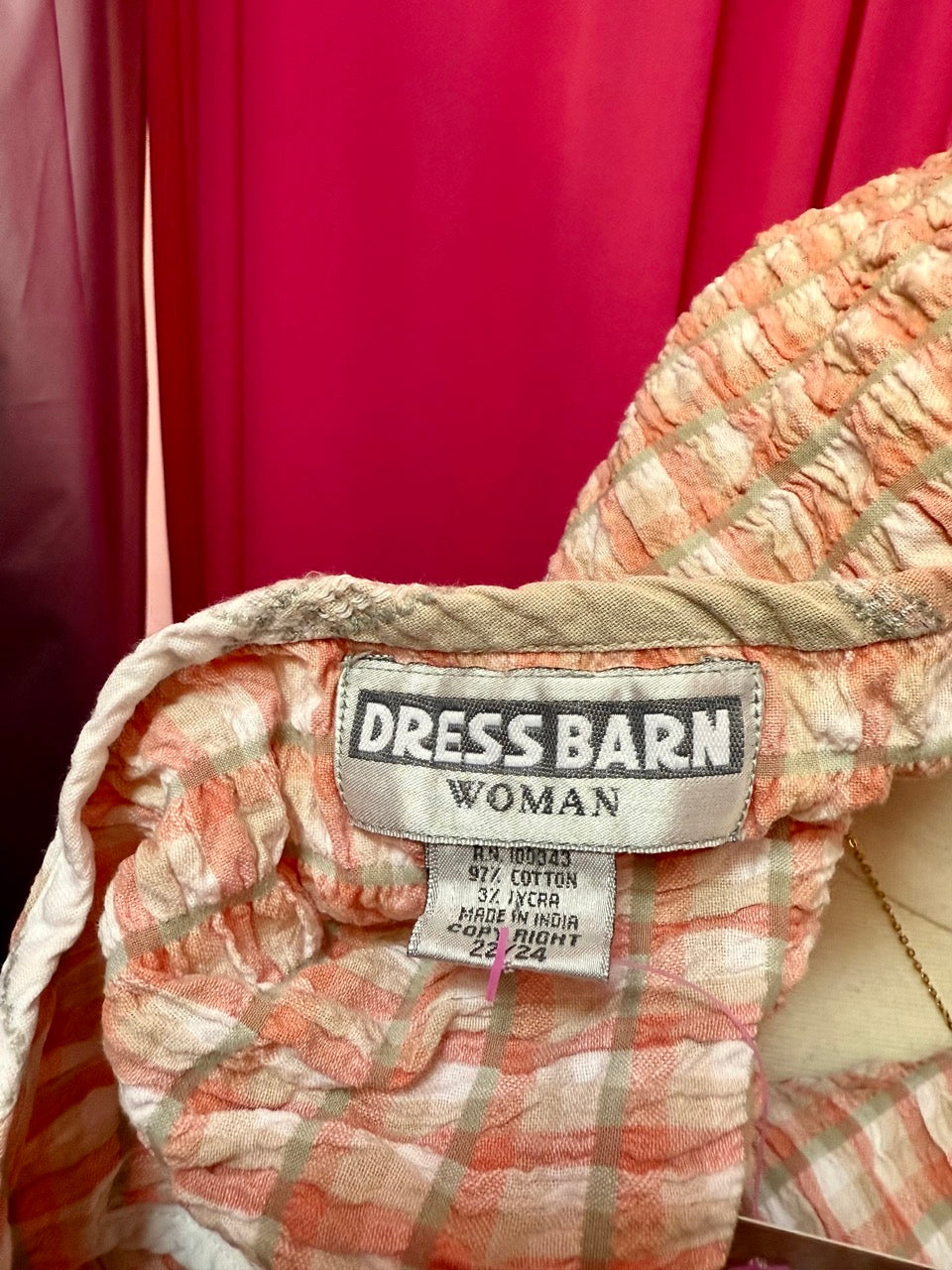 90s Peaches and Cream Shirred Sleeveless Top - 22/24