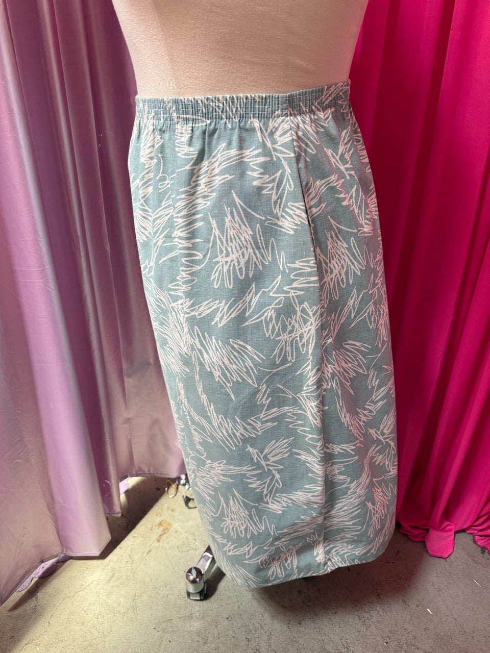 80’s Squiggle Midi Skirt - Size 4X/5X