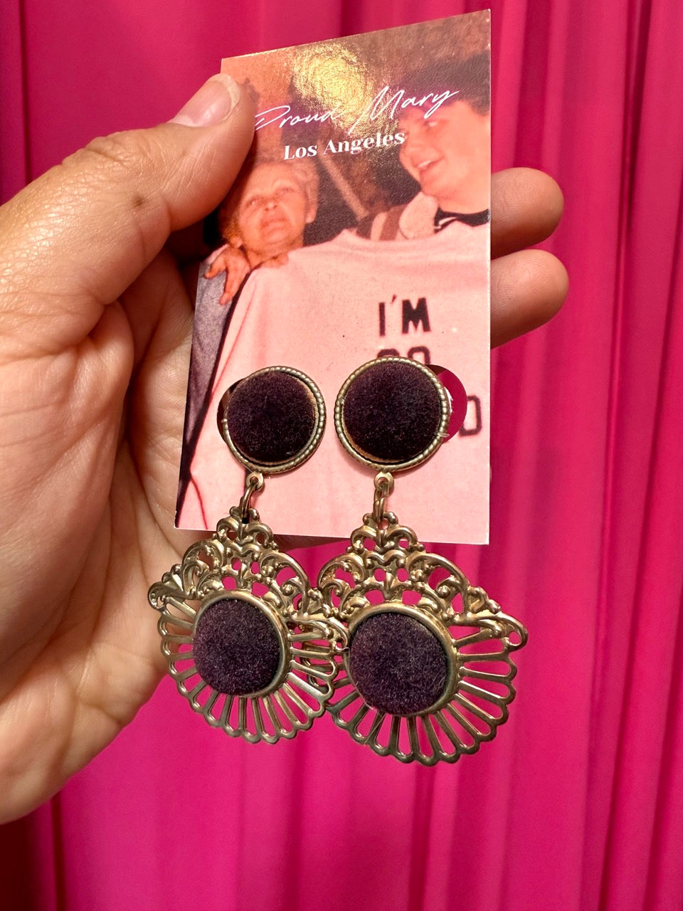 90s Vintage Velvet Earrings