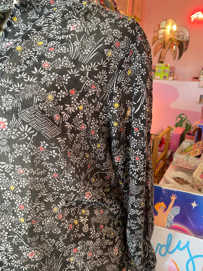 1960's Lane Bryant Sheer Floral Top