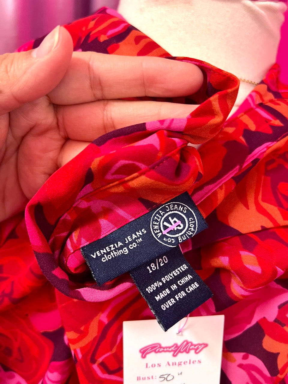 90s Venezia Pop Art Rose Print Blouse