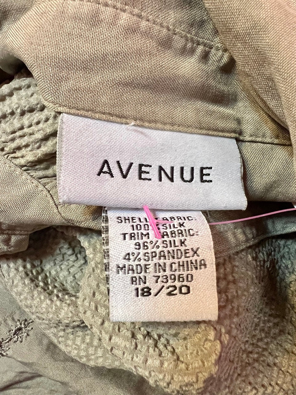 90s Avenue 100% Silk Textured Button Up Blouse - Size 18/20 2X