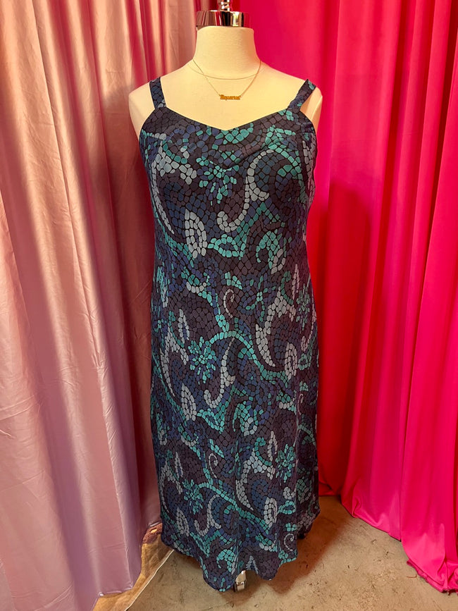 90s Designs & Co by Lane Bryant Pool Tile Mosaic Dress - Size 16 1X