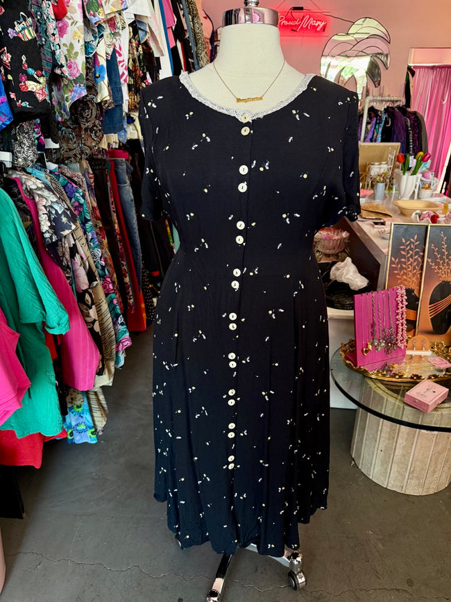 90s Double Ditzy Daisy Dress - Size 3X/4X