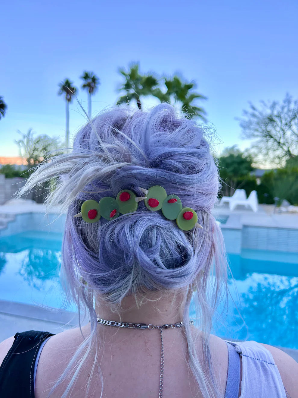 Stuffed Olive Hair Clip Set