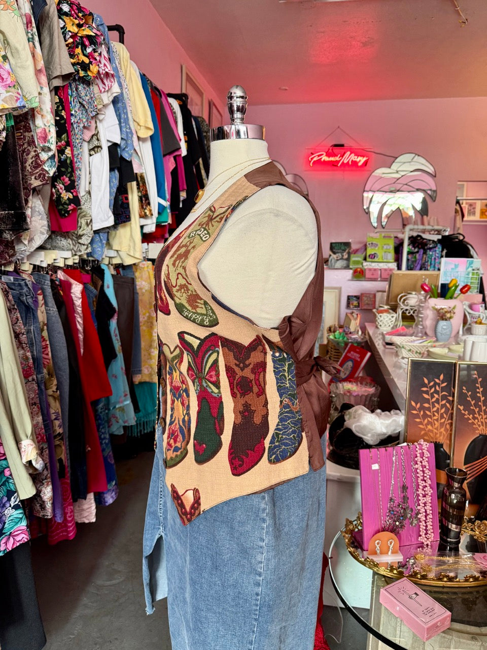 Howdy Partner Cowboy Boot Vest - Size 18 2X