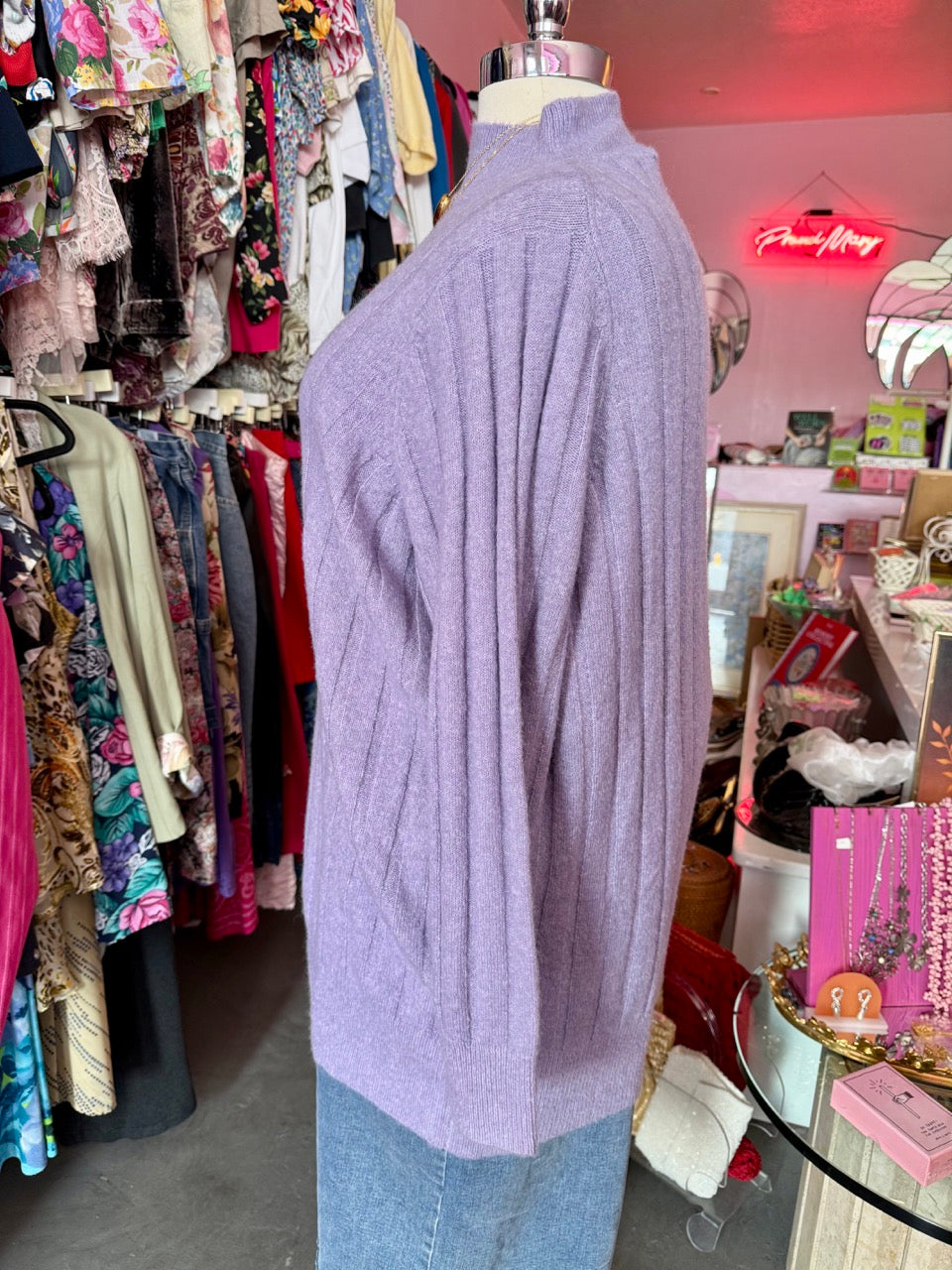 Let's Get Cozy Purple Mock Neck Sweater - Size 1 (Torrid)