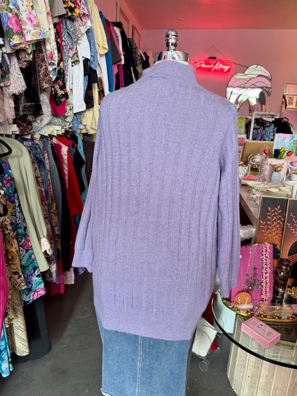 Let's Get Cozy Purple Mock Neck Sweater - Size 1 (Torrid)