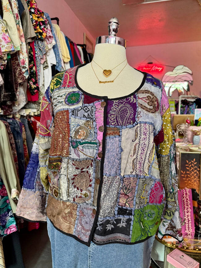 90s Beads and Patches Whimsigoth Jacket