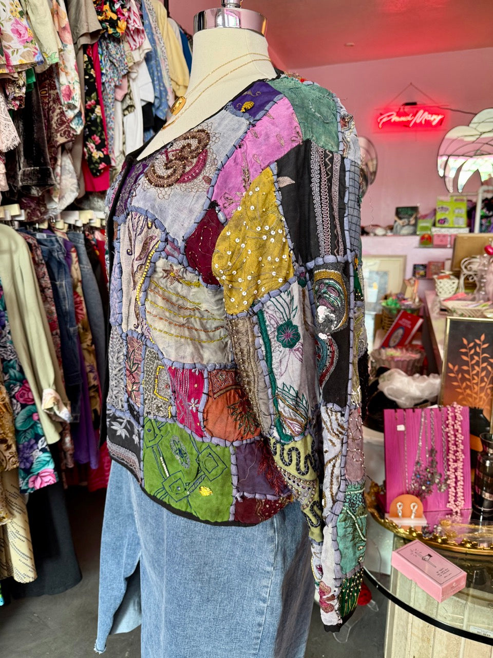 90s Beads and Patches Whimsigoth Jacket