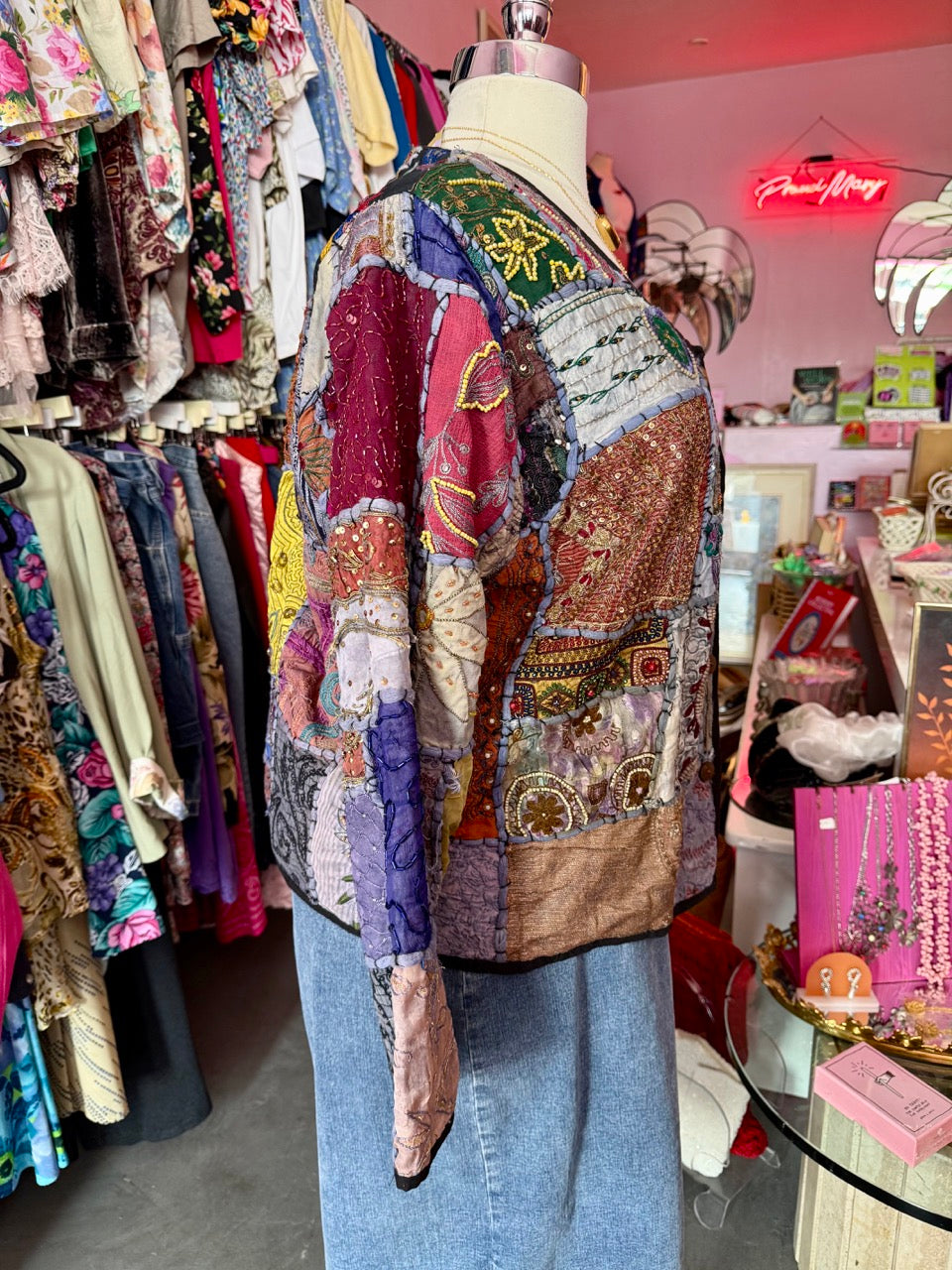 90s Beads and Patches Whimsigoth Jacket