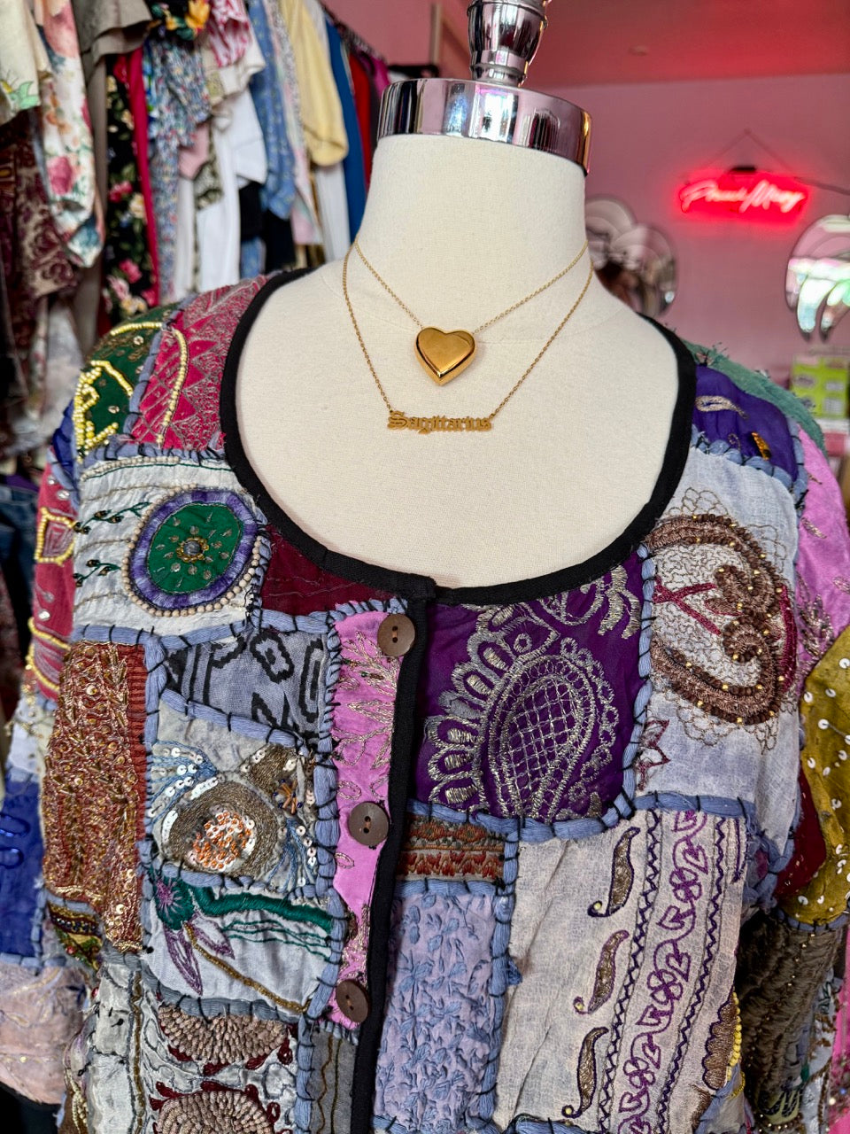 90s Beads and Patches Whimsigoth Jacket