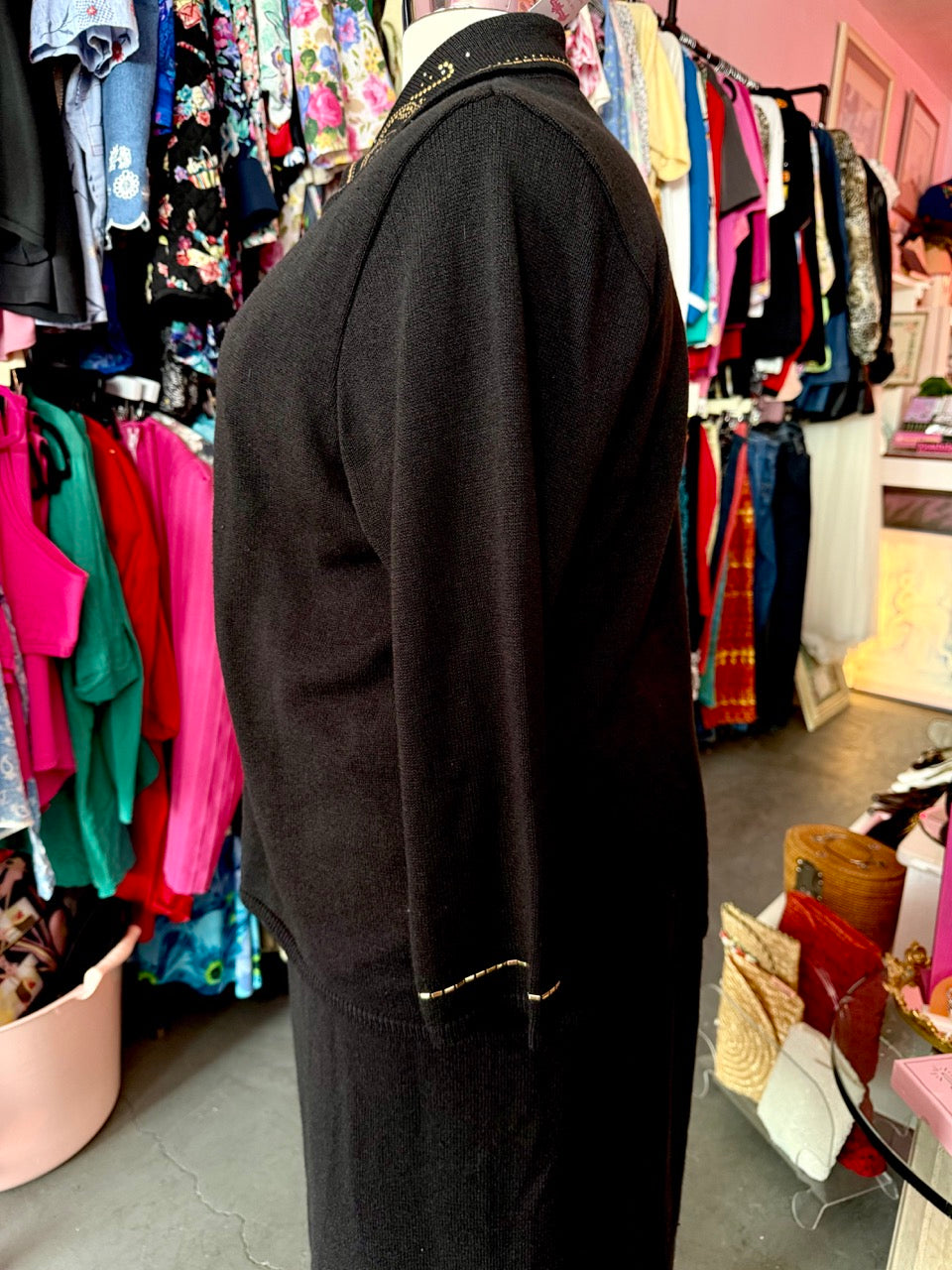 80s Golden Roses Knit Sweater Set - Size 3X