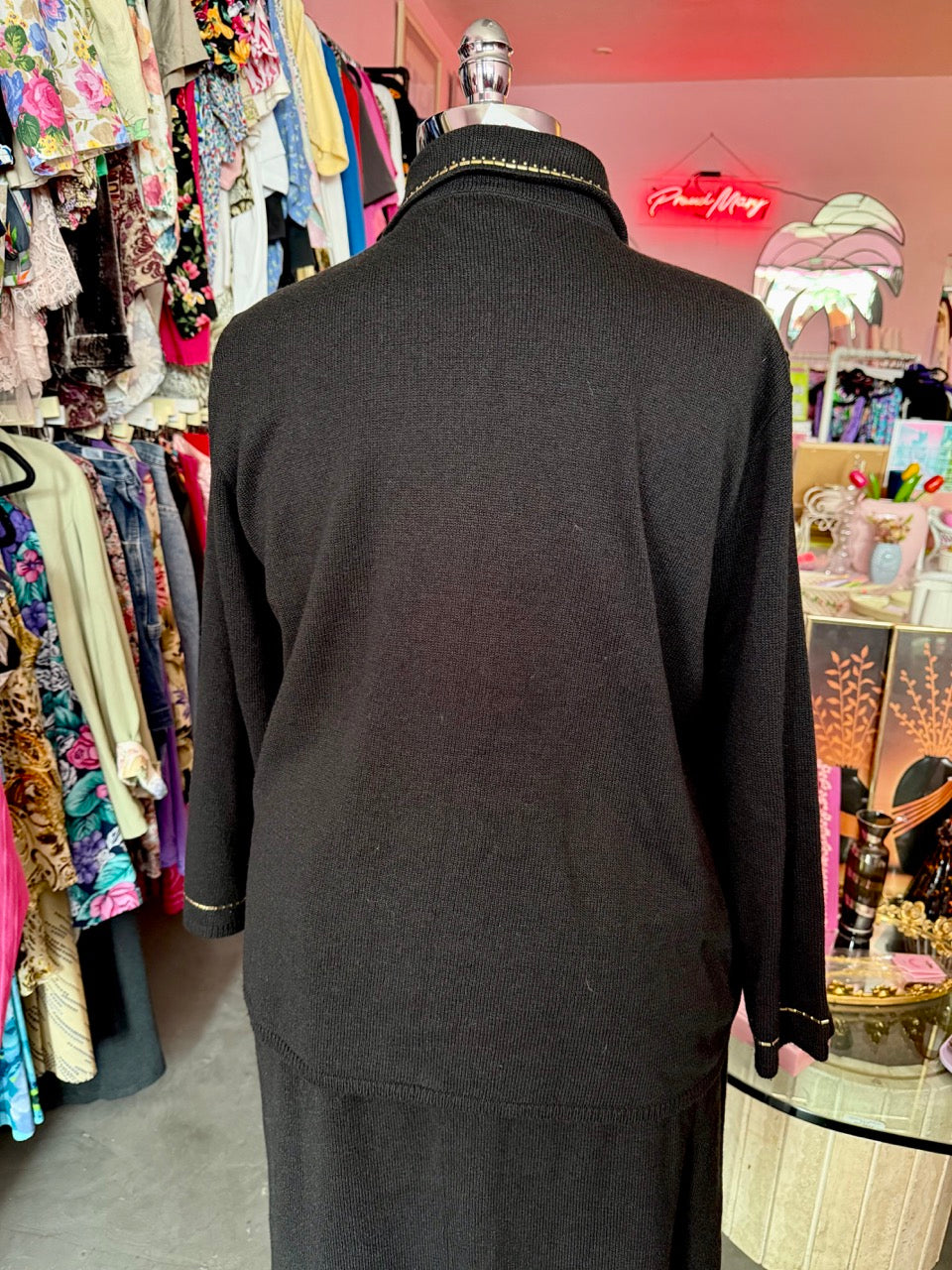 80s Golden Roses Knit Sweater Set - Size 3X