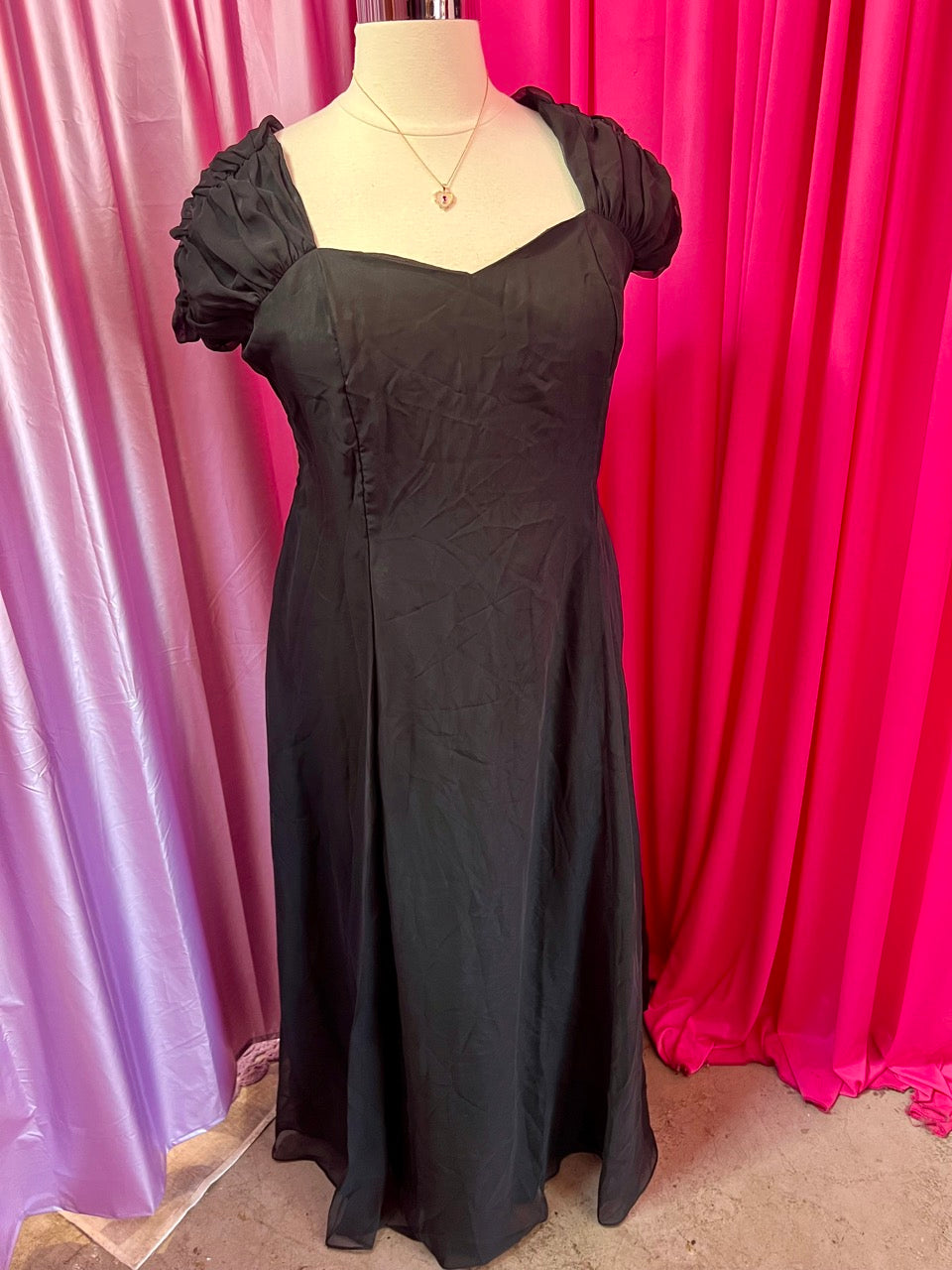 80s Romance Black Bow Dress