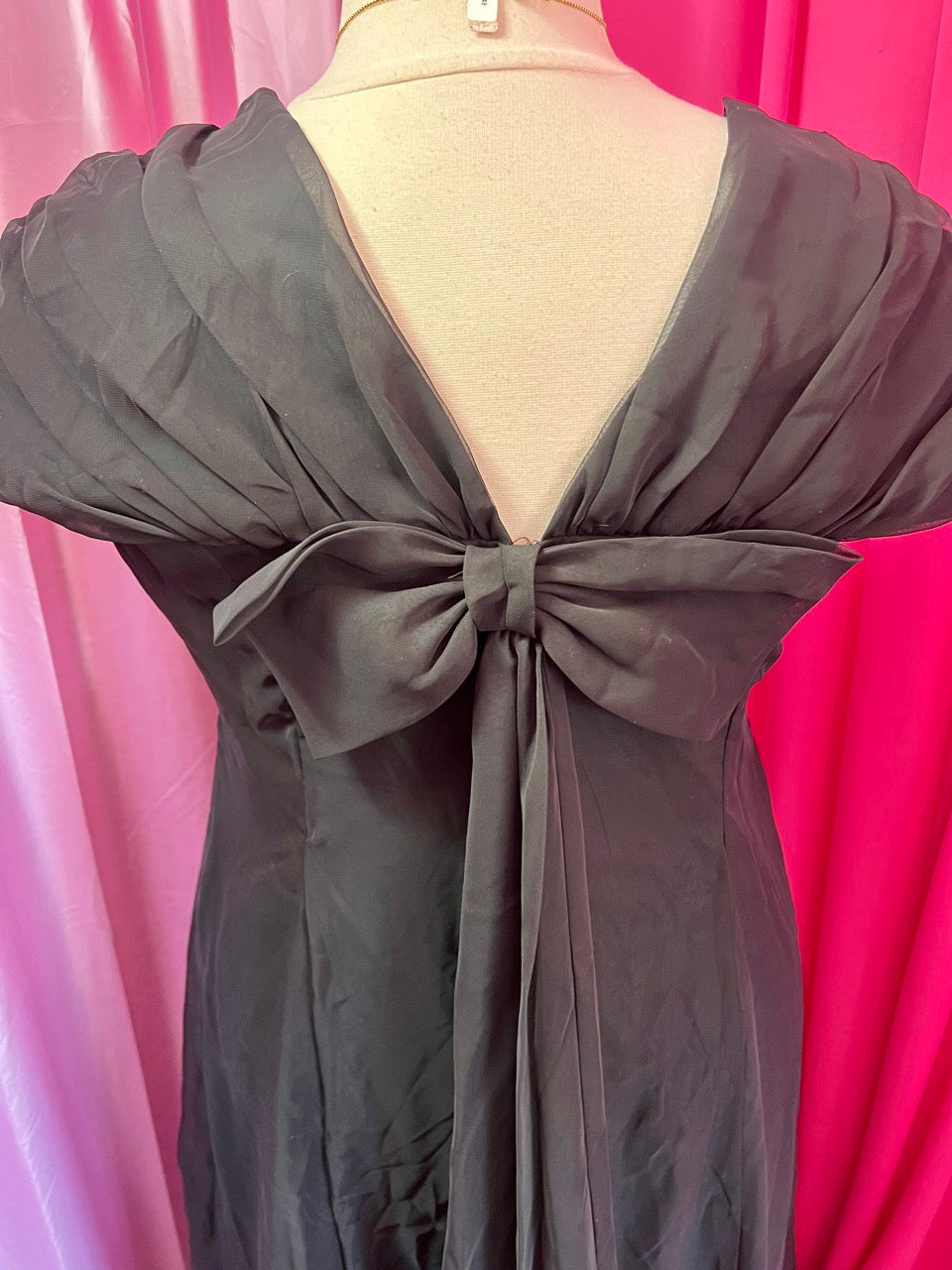 80s Romance Black Bow Dress