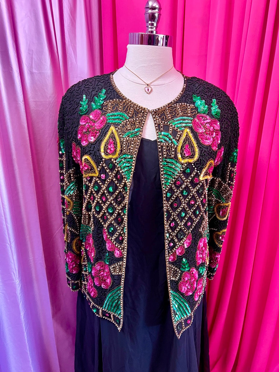 80s Beaded Floral Jacket
