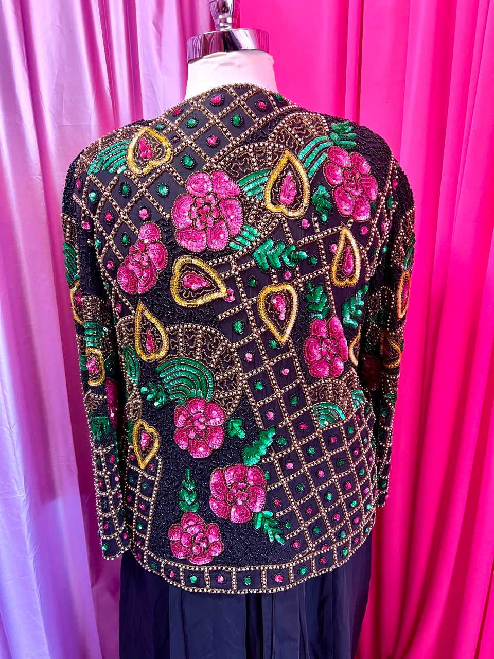 80s Beaded Floral Jacket