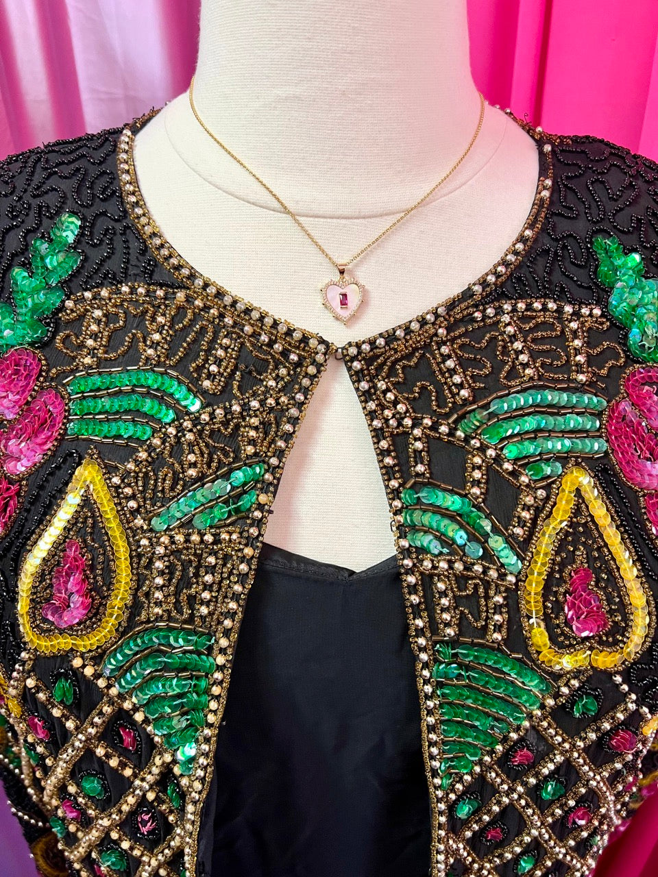 80s Beaded Floral Jacket