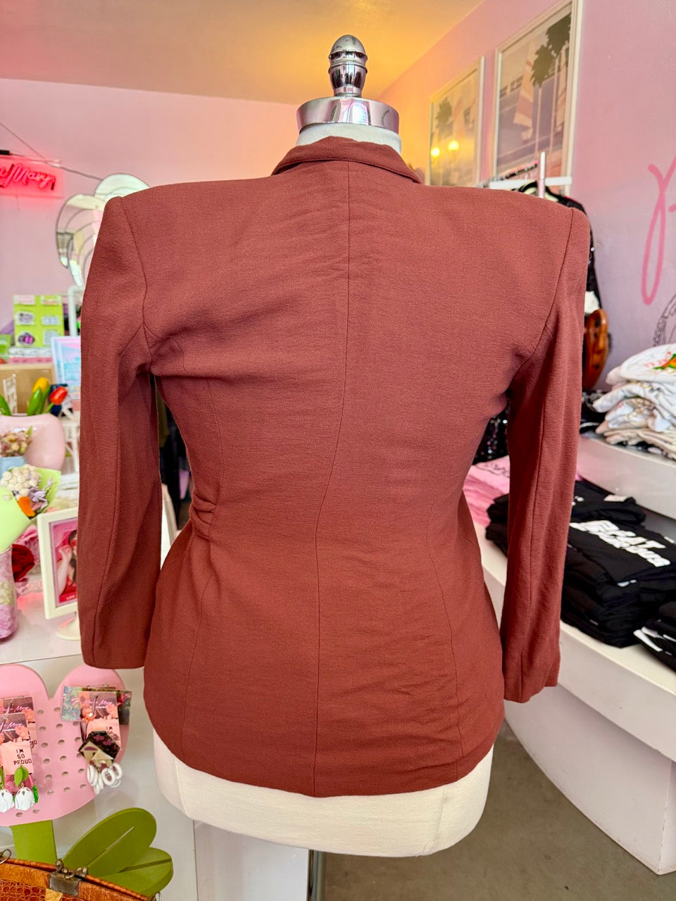 80s Twist Tie Brown Blazer - Size XL