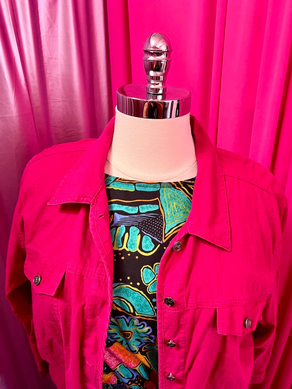 Fuchsia Linen Blend Jacket