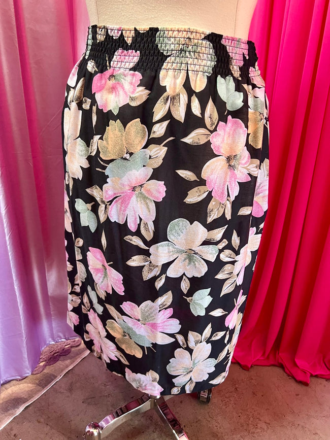 80s Floral Two Piece Skirt Set - Size 16/18 1X/2X