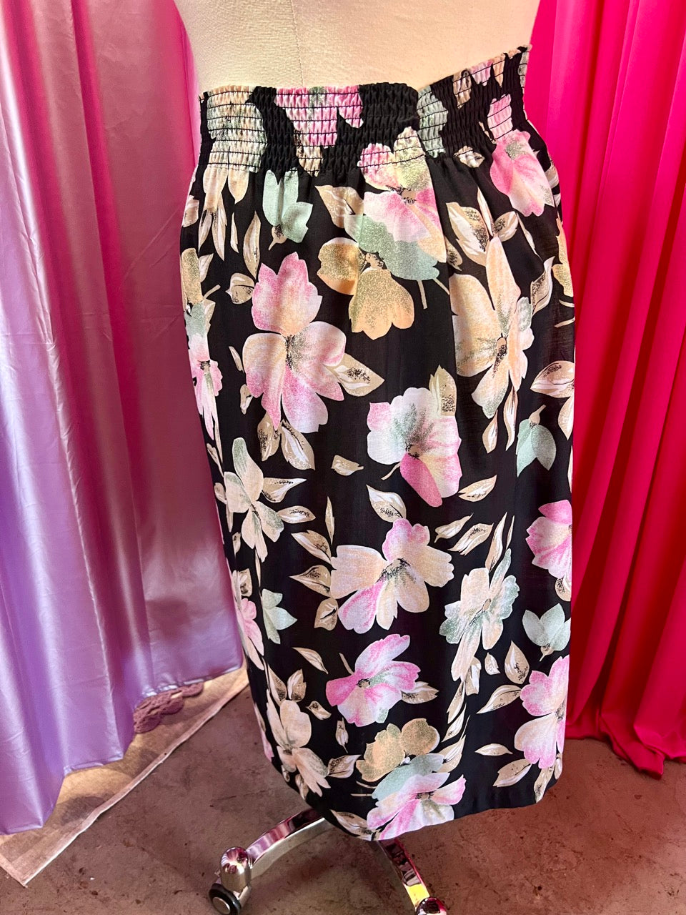 80s Floral Two Piece Skirt Set - Size 16/18 1X/2X
