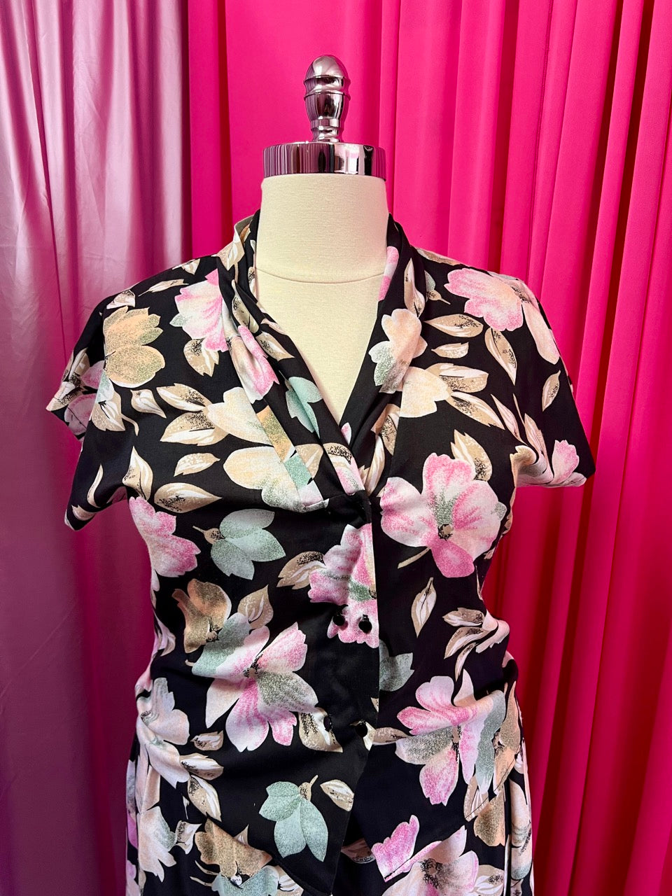 80s Floral Two Piece Skirt Set - Size 16/18 1X/2X