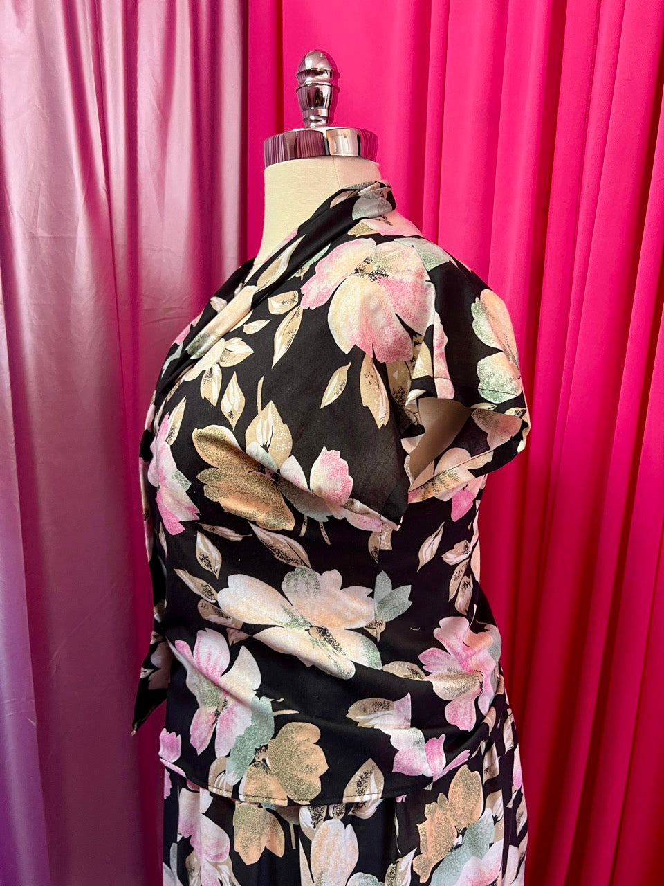 80s Floral Two Piece Skirt Set - Size 16/18 1X/2X
